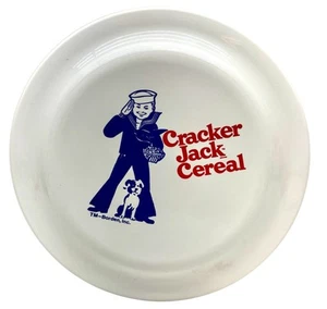 VTG 80s Cracker Jack Frisbee Disc Ralston Purina Sailor Jack Bingo Dog White EUC - Picture 1 of 4