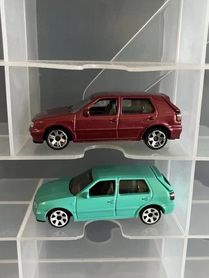 Volkswagen Golf MK3 1995 Matchbox - Lote suelto de 2 - rojo/verde azulado difícil de encontrar Foto 1 de 4