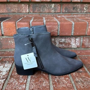 Worthington Mujer’s Botines Gris Brookdale Botas Tacón Bloque Espuma con Memoria Talla 7.5 - Imagen 1 de 8