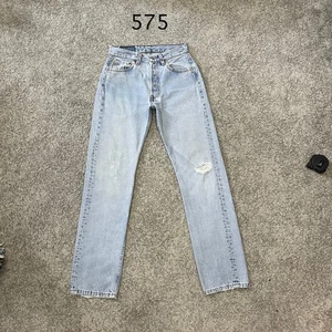 Vintage Levi's 501 Jeans Actual 28x30 Blau Light Wash Distressed USA 90s - Bild 1 von 13