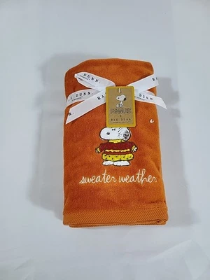 Peanuts New With Tags Rae Dunn 2025 Snoopy Fall Hand Towel Set 16x30 In - Image 1 of 4