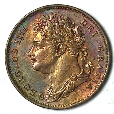 1825 Great Britain Farthing Copper Coin KM# 677 - Image 1 of 2