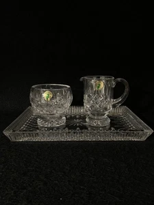 Waterford Crystal Lismore 11" Tray w/ Sugar & Creamer Set - Picture 1 of 7