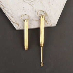 Mini Gold Spoon Tobacco Pipe Little Shovel Key Chain Powder Pocket Portable . - Picture 1 of 12