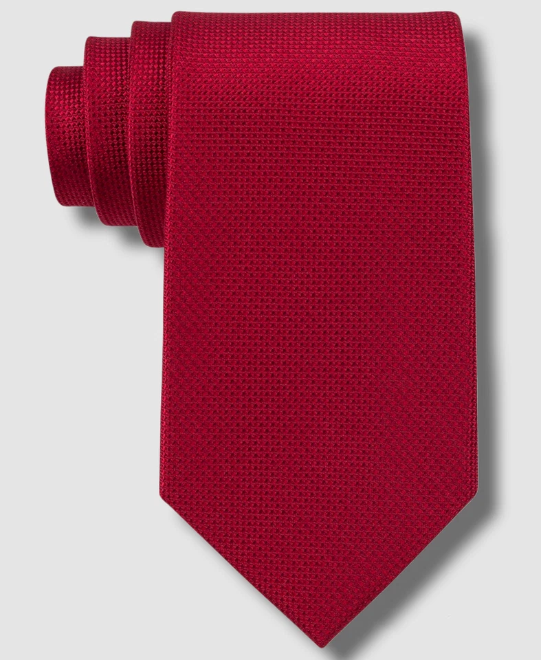 Michael Kors Men Red Solid SKINNY Width 3 Neck Tie 100 Silk O22