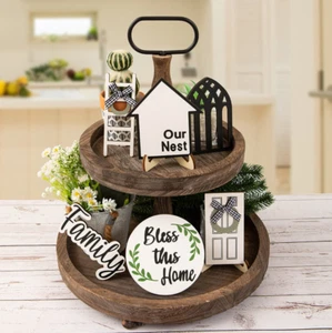 Clearance Tray Decoration under $10 8 Farmhouse Decor for Tiered Tray Rustic - Picture 1 of 4