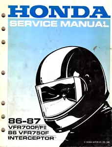 Genuine Honda Dealer/Owner's Service Repair/Manual VFR700 VFR750F Interceptor - Picture 1 of 2