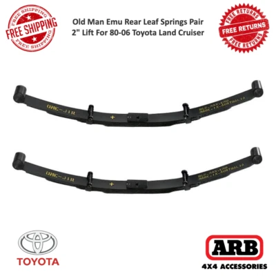 Par de resortes de hoja traseros ARB Old Man Emu - elevación de 2" para Toyota Land Cruiser 80-06 Foto 1 de 4