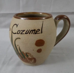 Cozumel Mexico Cup Hand Painted Sea Horse Stonewear Souvenir Coffee Mug - Imagen 1 de 8
