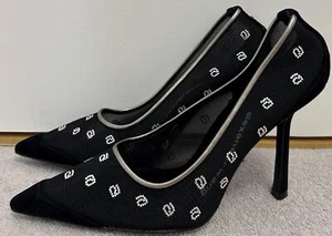 Zapatos de salón ALEXANDER WANG de malla negra con motivo adornado 38 UK5 - Imagen 1 de 8