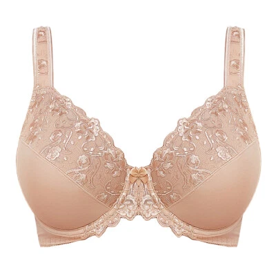 Plus Size Women Bras Underwire Lace Unpadded Sexy Lingerie Full Cup Bralette - Image 1 of 4