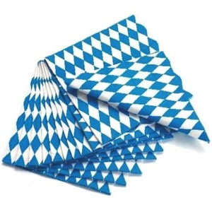 60 SERVIETTEN BAYERN RAUTE Wiesn Oktoberfest blau weiß Tischdeko - Bild 1 von 1