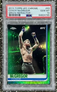 2019 Topps UFC Chrome Conor McGregor #93 Green Refractor /99 PSA 10 ☘️🔥 - Picture 1 of 2