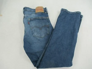 Levis 505 Mens 36x32 (actual 34x29.5) Jeans Straight Leg Medium Wash Blue - Foto 1 di 8