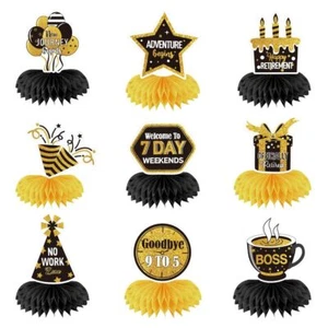 Gold Retirement Party Decorations Black Table Decorations Happy Retirement Man - Picture 1 of 5