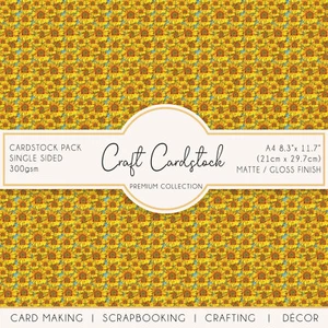 Cute Sunflower Scrapbooking Card Making 300gsm Cricut A4 Arts & Crafts Cardstock - Picture 1 of 4