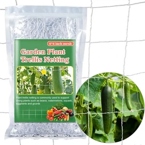 2 Pcs Garden Plant Trellis Netting 5 x 15ft for Climbing Plants Outdoor, Fruits, - Picture 1 of 7