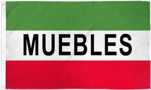 "MUEBLES" Flagge 3x5 ft Polyester Banner Schild Möbelverkauf grün weiß rot GWR - Bild 1 von 6