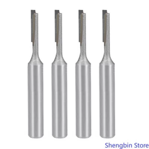4 Stck. Router Bit 1/4 Schaft 1/8 Zoll Schnittdurchmesser gerade Flöte Hartmetall Fräser Werkzeug. - Bild 1 von 3