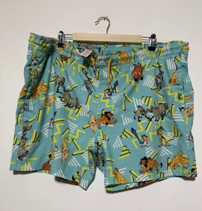 Oh My Disney Men Size L Blue Lion King Graphic Lined Board Swim Shorts Stretched - Picture 1 of 11