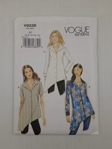 Vogue Sewing Pattern 9226 V9226 Fitted Tunics 3 styles Pattern Size 6-14 NEW - Picture 1 of 2