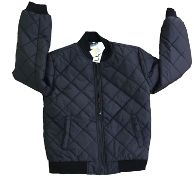 NWT LRG Lifted Research Group Men Small Quilted  Black Bomber Jacket Zip Up - Image 1 of 4