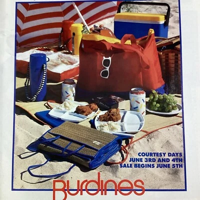 Catálogo Florida Miami Burdines 1986 4 de julio picnic diversión artículos para el hogar Foto 1 de 4