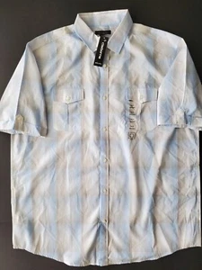 NEW $59 Claiborne Birmingham Blue Plaid Short Sleeve Shirt Size XLT Tall  - Picture 1 of 7