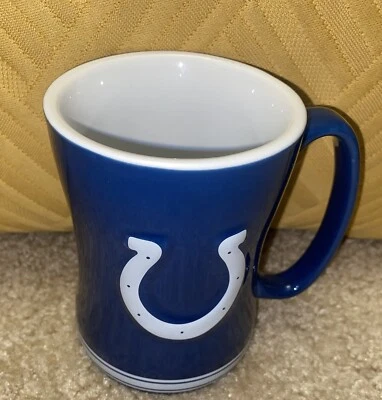 Indianapolis Colts Team Color Sculpted Logo Coffee Mug Cup Horseshoe Blue - Image 1 of 3