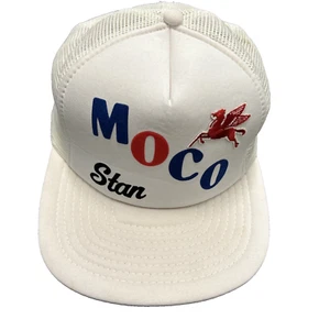 Vintage 90s Speedway Moco Stan Pegasus Snapback Trucker Hat Cap Mesh Back White - Picture 1 of 13