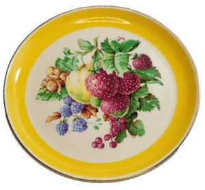 Vintage W. S. George Salad Plate Yellow with Fruit Pattern 7.25'' - Picture 1 of 9