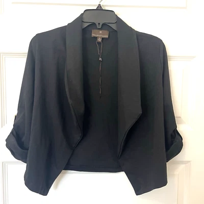 Chaqueta Blazer Fenn Wright Fenn Talla Pequeña Negra Imitación Manga con Pestaña Redonda Frente Abierto Foto 1 de 4