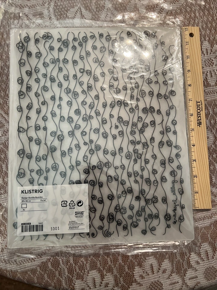 4 peças IKEA placemat Klistrig abstrato por Gunilla Bystrom artista sueco /conjunto de 4 - Imagem 1 de 3