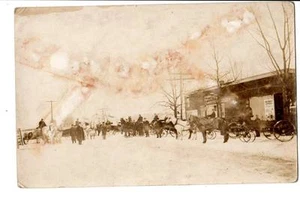 RPPC real photo postcard country horse buggy's winter advertising Detroit Jewel - Picture 1 of 2
