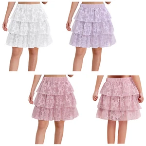 Girls Tulle Skirt Birthday Cake Skirt Holiday Recital Show Sparkly Flower Sweet - Picture 1 of 41