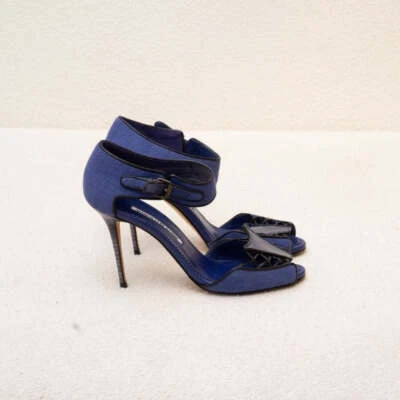 Zapatos Manolo Blahnik de tela azul, 36,5 Foto 1 de 4