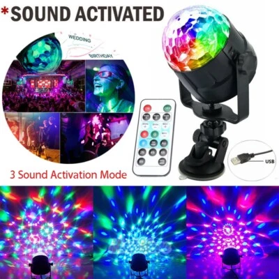 Rechargeable Disco Party Lights Strobe LED DJ Ball Sound Activated Dance Lamp - Image 1 of 4