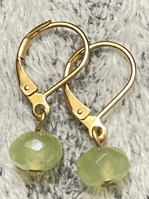 Citrine Drop Earrings / 14KGP. LEVERBACK  - Image 1 of 3