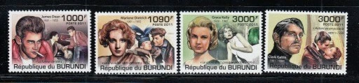 BURUNDI James Dean, Marlene Dietrich, Grace Kelly & Clark Gable MNH set - Image 1 of 1