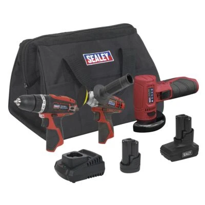 Sealey CP1200COMBO7 SV12 Series 3 x 12V Cordless Power Tool Combo Kit - Image 1 of 4
