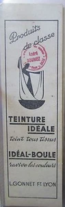 ANCIEN MARQUE PAGES SIGNET PUBLICITAIRE CROIX ROUGE TEINTURE IDEALE IDEAL BOULE  - Foto 1 di 2