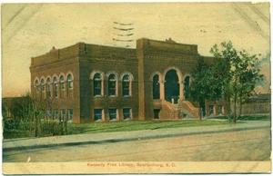 c. 1909 SPARTANBURG, SC, KENNEDY FREE LIBRARY POSTCARD - Picture 1 of 1