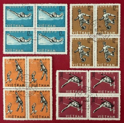 Vietnam N. 1963 "GANEFO" Athletic Games, Jakarta Blks4 CTO. - Image 1 of 2