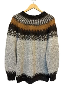 Peruvian Alpaca Wool Sweater Size Large Made in Peru Fair Isle Knit Unisex - Picture 1 of 4