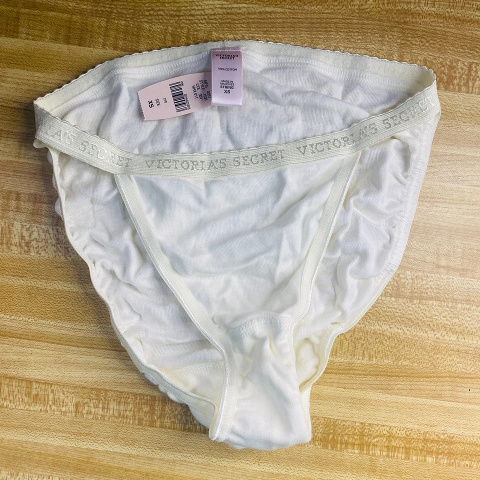 Bragas de bikini Victoria’s Secret de colección de los 90 blancas cintura exclusiva XS NUEVAS CON ETIQUETAS Foto 1 de 2