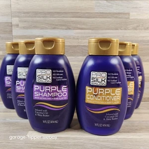 Purple Shampoo & Conditioner Coconut Oil Shea Butter Pro Silk Salon 14oz 6pack - Picture 1 of 4