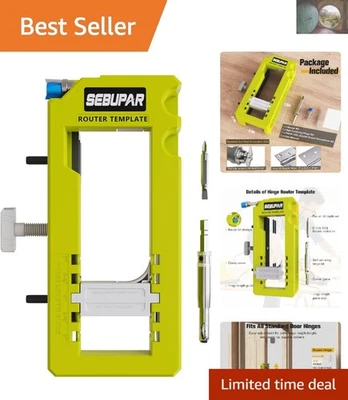 Plantilla de enrutador versátil para bisagras de puertas - Se ajusta para tipos cuadrados y de radio Foto 1 de 4