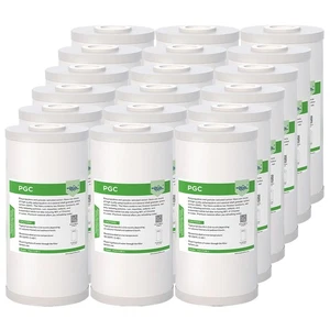 5μm 10"x4.5" 2in1 Sediment Carbon GAC Water Filter Cartridges Replacement 1-18PK - Picture 1 of 20