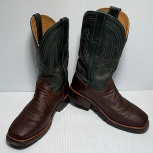 Preowned TECOVAS THE MIDLAND Square Toe Leather Men SZ 8.5 D - OCHRE BOVINE - Picture 1 of 10