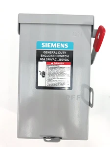 Siemens LNF222RA Interruttore di sicurezza chiuso 60A 2P 240V General Duty non fusibile NUOVO - Foto 1 di 9